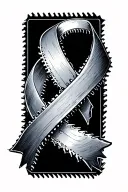 saw blade, mental health ribbon. papa tattoo design idea