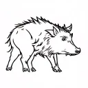 wild boar tattoo design idea