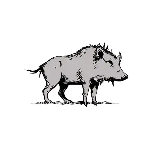 wild boar tattoo design idea