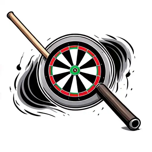 dart games target pool cue tattoo design idea