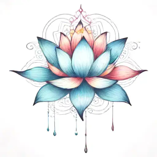 perfect blooming lotus tattoo design idea