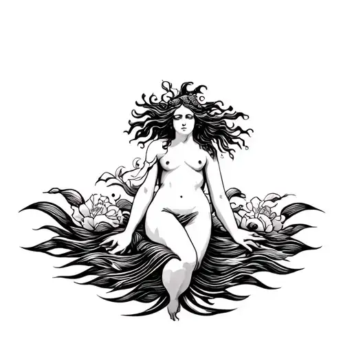 birth of venus tattoo design idea