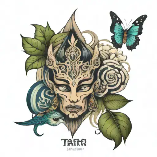 taíno ceñí tattoo design idea