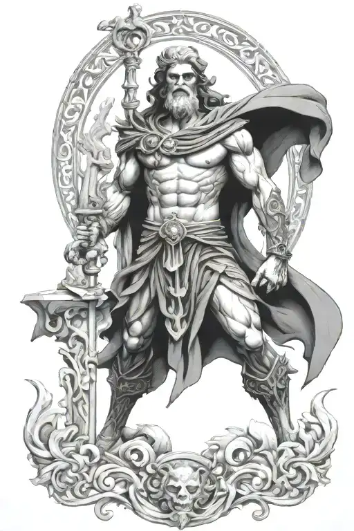 Hades Greek God mythology accurate with background relating to death and the underworld  tattoo design idea