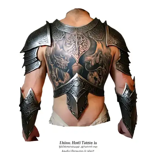 viking shoulder armour tattoo design idea