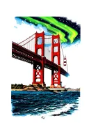 Golden Gate Bridge, Alaska Northern lights, Las Vegas, Flamingo hotel, Nashville, elvis Gracelands, New Orleans Mardi Gr tattoo design idea