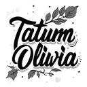 "Tatum Olivia" cursive tattoo design idea
