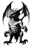 gothic architecture patterns into a gargoyle tattoo design idea