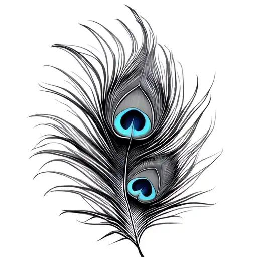 trishool and Krishna's peacock Feather tattoo design idea