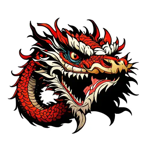 hear no evil see no evil speak no evil japanese style with a dragon  tattoo design idea