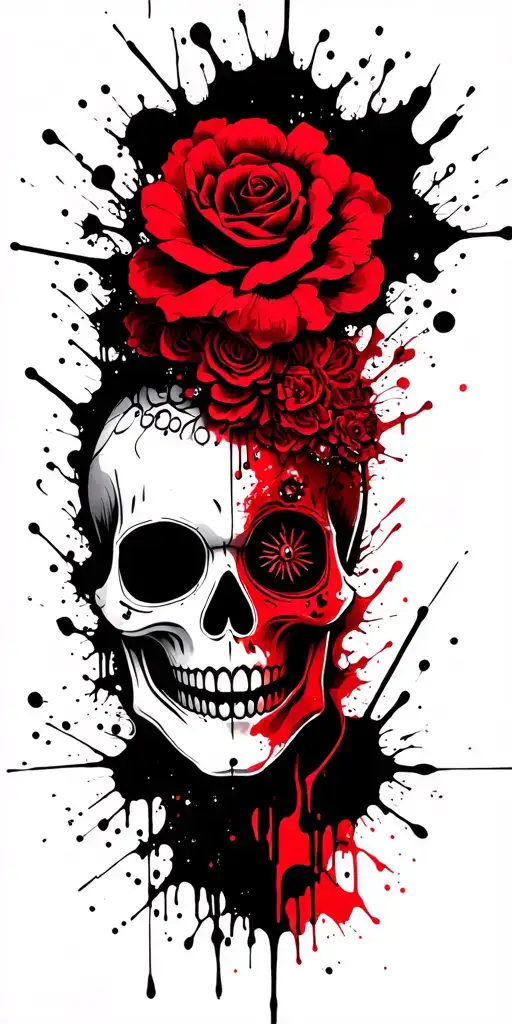 Sugar Skull Mysterious and Dark tattoo design idea