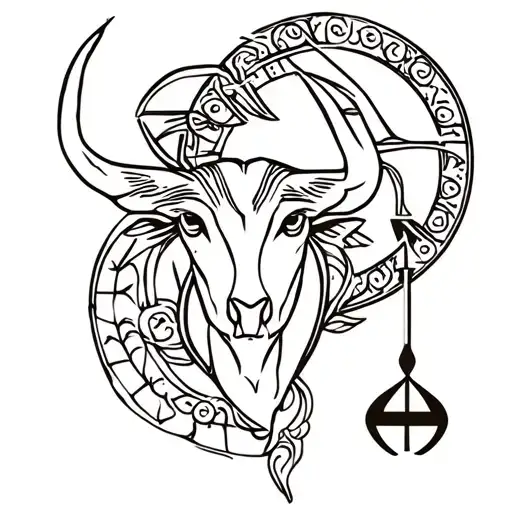 Libra and taurus zodiac sign tattoo design idea