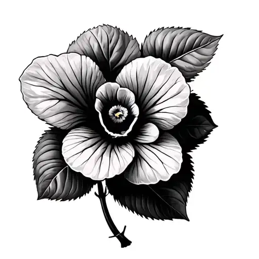 African Violet tattoo design idea