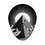 Egyptian theme, pyramids sun moon tattoo design idea