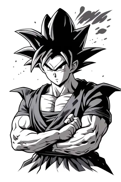DBZ tattoo design featuring super saiyan 2 gohan from cell saga tattoo design idea