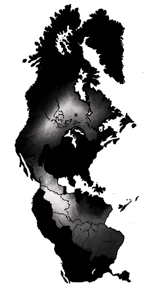 small roots coming out of my arm 2 inches above my writsts up my arm and making the shape of south then north america tattoo design idea