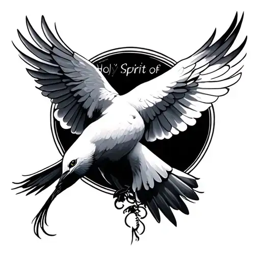 holy spirt dove tattoo design idea