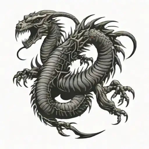 scorpion fighting a dragon tattoo design tattoo design idea