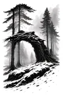 Lord of the rings forest transitioning to stormy winter scene from game of thrones  tattoo design idea
