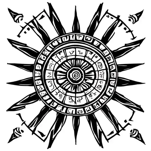 Aztec calendar tattoo design idea