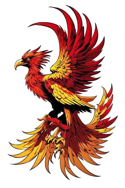 phoenix bird tattoo design idea