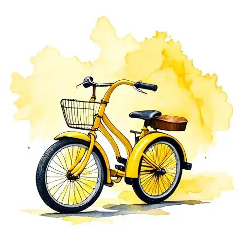 yellow tricycle tattoo design idea