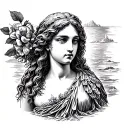 birth of venus greek goddes tattoo design idea