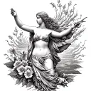 birth of venus greek goddes tattoo design idea