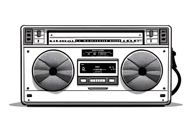 Boombox tattoo design idea