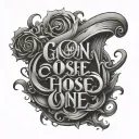 chosen one written out tattoo design idea