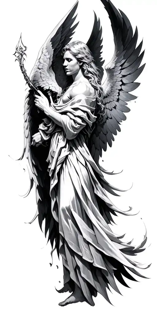 arc angel michael tattoo design idea