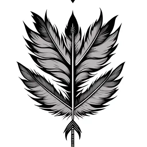 Navajo symbols feather tattoo design idea