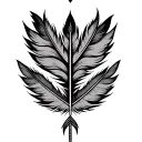 Navajo symbols feather tattoo design idea