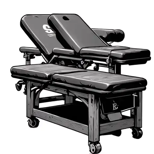 large pipe wrenches, a small massage table, and large A large B and large C tattoo design idea