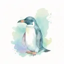 Gothic penguin  tattoo design idea