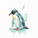 Gothic penguin  tattoo design idea