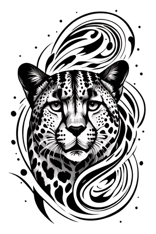 cheetah print surrounded tattoo design idea