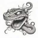snake face surrounded tattoo design idea