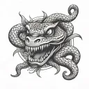 snake face surrounded tattoo design idea