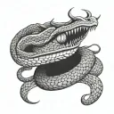 snake face surrounded tattoo design idea