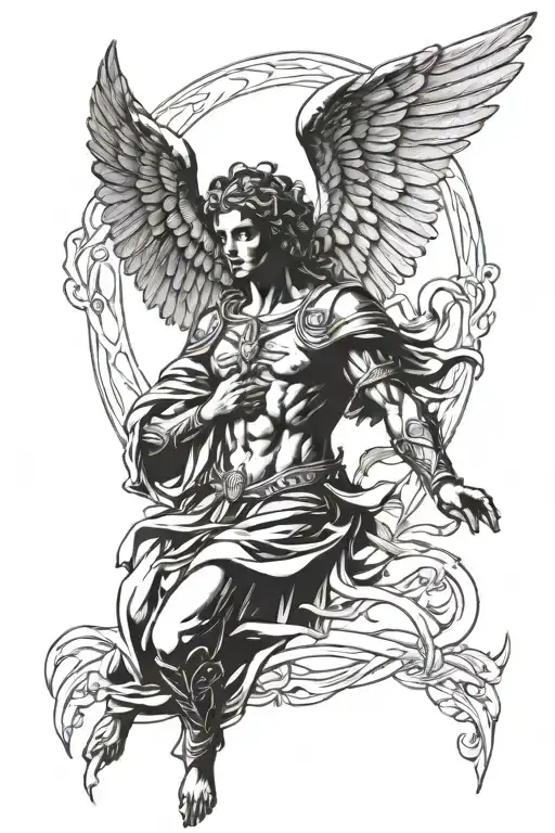 archangel raphael arm tattoo tattoo design idea