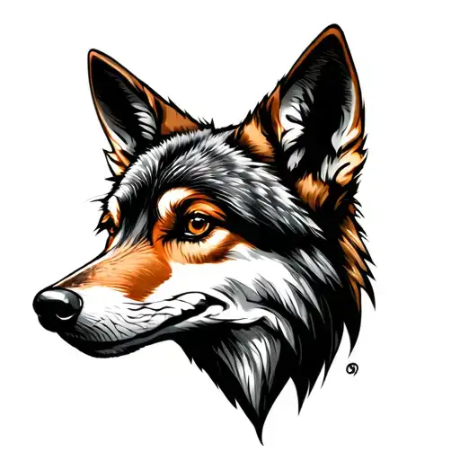 Coyote Head tattoo design idea