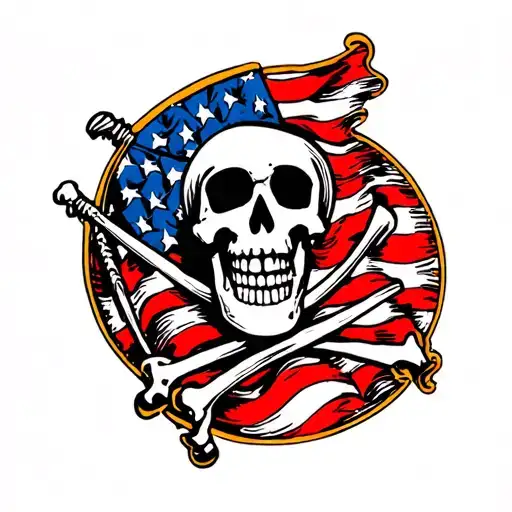 a jolly roger flag tattoo design idea