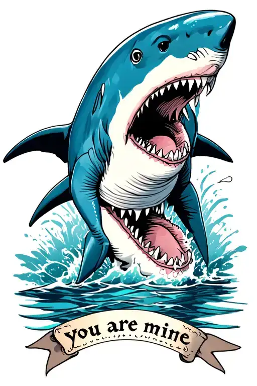 "Santos you are mine" shark people tattoo design idea