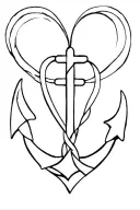 anchor heart cross intertwined tattoo design idea