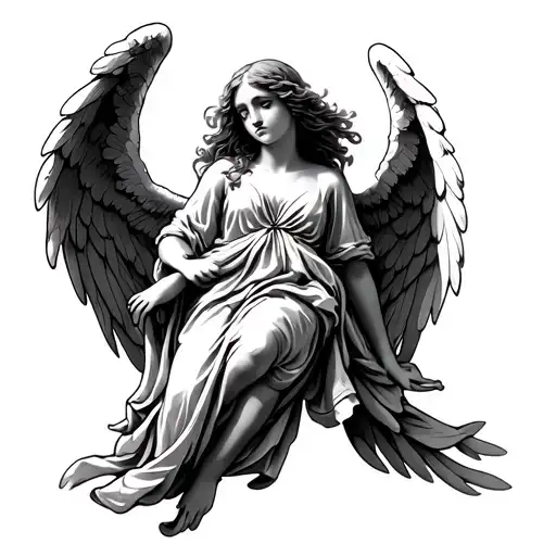 Angel With Wings Spread tattoo design idea