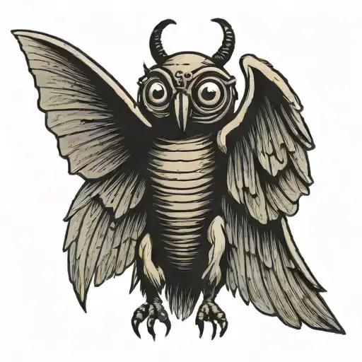 mothman with big wings more moth than man tattoo design idea