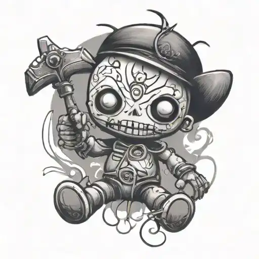 voodoo doll evil tattoo design idea