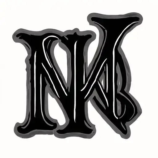 Noah alba first name monogram tattoo design idea