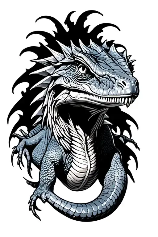 deadly lizard from hell tattoo design idea